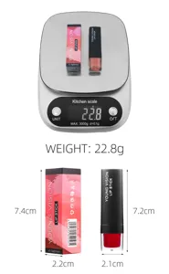 YOUNG VISION matte velvet liquid lipstick weight and detailed size specification image.