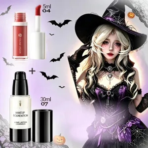 Young Vision Gothisches Foundation und Lipgloss Set fur Halloween Party Bühnen Make-up