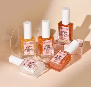 Glanzende body glow olie vloeibare highlighter voor een Stralende huid en sexy feestlichaam.