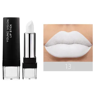Matte white lipstick single tube, velvet smooth waterproof long-lasting cosmetic for cosplay.