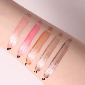 YOUNG VISION 5-color mirror water gloss lip gloss arm swatch detail display effect.