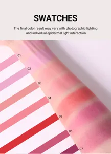 YOUNG VISION 7 colors soft matte powder blush arm swatches display smooth natural makeup effect