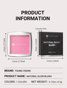 YOUNG VISION natural glow blush with delicate embossed powder, smooth texture and 7 gorgeous colors.