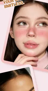 Double ended blush freckle pen detail view, showing smooth makeup effect and liquid blush.