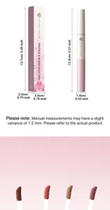 Detailed view of the dual-ended freckle and blush pen with precise dimension measurements.