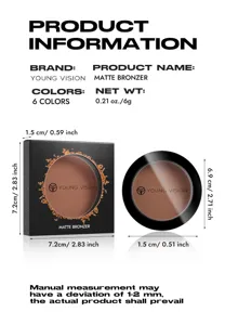 YOUNG VISION matte bronzer contour powder natural face shaping makeup 6g cosmetic