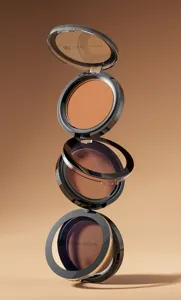 Matte bronzer contour powder compact with smooth texture in vertical stacked display style.