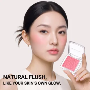 Young Vision Soft Mist Pressed Powder Blush Embossed Design Long Lasting Natural Facial Contouring Makeup Palette