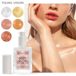 YOUNG VISION vloeibare lichaamsglansolie en gezichtshighlighter voor een stralende strandlook.