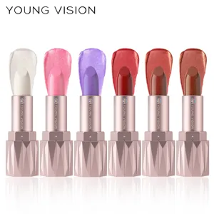YOUNG VISION lot de 6 rouges à lèvres nacrés scintillants tube rose métallique maquillage cosmétique
