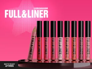 LANGMANNI 12-Color Matte Velvet Lip Pencil Set Waterproof Long Lasting Wooden Lip Liner