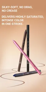 Detailed view of the 3-piece waterproof pearl eyeliner pencil set featuring smooth texture.