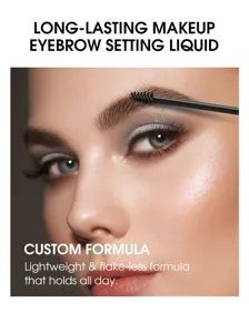 Eyebrow setting liquid detail shot showcasing waterproof and long lasting brow gel makeup.
