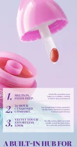 Detailed view of the hydrating fruit lip mask applicator wand and rich moisturizing formula texture.