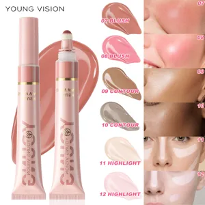 Young Vision Colorete Líquido Contour E Iluminador Con Punta De Cojín Textura Natural Maquillaje Facial Para Mujer
