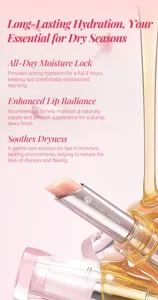 Detailed shot of moisturizing lipstick with honey fluid texture for deep hydration and dry lip care.