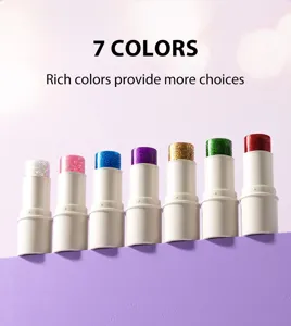 7-color body glitter stick detail, perfect for stage makeup, face and eye shimmer styling.