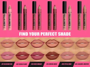Matte velvet lip liner and liquid lipstick set, long-lasting waterproof lip makeup.