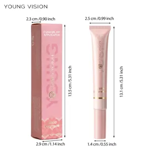 Detalles de dimensiones del rubor líquido y contorno Young Vision, aplicador de cojín, 10ml.
