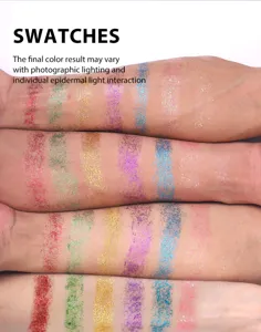 Body glitter face shimmer eyeshadow swatches cosmetic makeup sparkling pigment powder