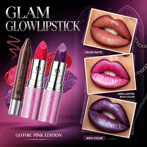 YOUNG VISION Σετ Κραγιόν & Lip Liner Camaleon Shimmer Goth Μακιγιάζ Ομορφιάς 5 Τεμ