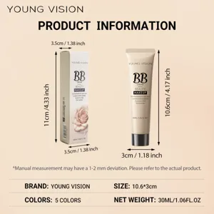 Young Vision BB cream 5 couleurs 30ml fond de teint hydratant correcteur en tube.