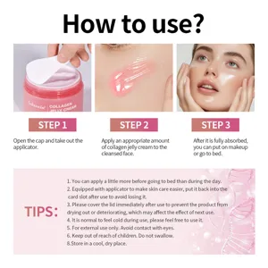Détail crème visage collagène Lakerain avec guide d'utilisation pas à pas et conseils utiles.