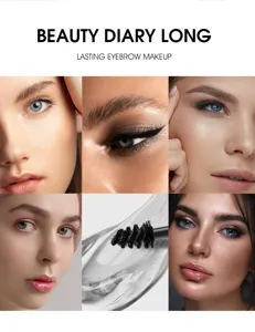 Eyebrow gel detail view showing natural wild eyebrow styling texture and long-lasting makeup.