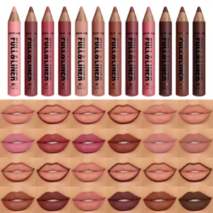 Matte Velvet Lip Liner Pencil Waterproof Long Lasting Natural Lip Makeup Wood Cosmetic Pencil Easy to Use