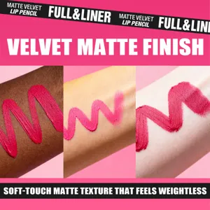 Matte velvet lip pencil wooden sharpenable long-lasting waterproof lip liner makeup