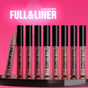 Langmanni 12 color matte velvet lip liner pencil set waterproof long lasting lip makeup