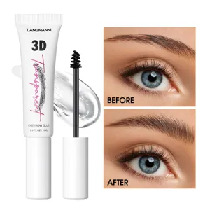 Langmanni 3D Transparent Eyebrow Gel Long-lasting Waterproof Eyebrow Glue Makeup