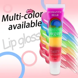 Romantic Bear rainbow sugar lip gloss 15ml multi-color moisturizing lip makeup