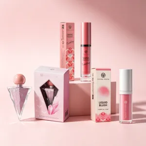 YOUNG VISION 3-piece face makeup set including liquid eyeshadow, lip gloss, and liquid blush.