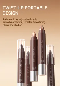 Young Vision matte chocolate lipstick pencil set, twist-up portable design for precise lip makeup.