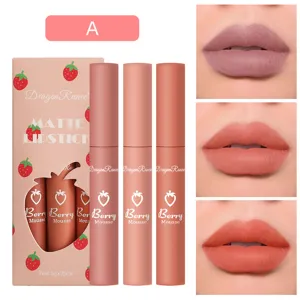 Strawberry Matte Lip Gloss Velvet Long Lasting Waterproof Liquid Lipstick Cute Makeup Gift For Women And Girls