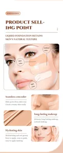 Base de maquillaje liquida corrector 6 colores contorno natural larga duracion hidratante