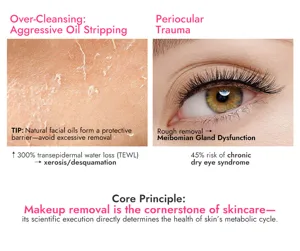 Wissenschaftliche Infografik zur Bedeutung sanfter Make-up-Entfernung und Hautschutz.