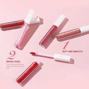 YOUNG VISION velvety liquid lip gloss set, smooth texture with arrow brush for precise finish.