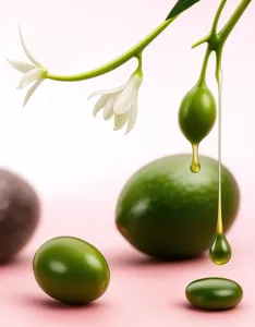 Botanisches Reinigungsöl Detailansicht mit natürlichen Pflanzenextrakten und feiner Textur.