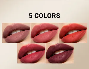 Set de muestras de lápiz labial mate de terciopelo 5 colores de larga duración