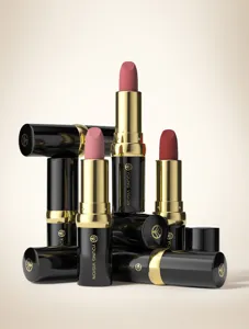 YOUNG VISION set de lápiz labial negro mate terciopelo, maquillaje suave profesional, duradero.
