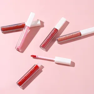 Detail shot of YOUNG VISION 6-color velvet lip gloss liquid lipstick for glossy lips.