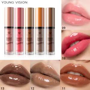 YOUNG VISION 5-color mirror water gloss lip gloss set with nourishing texture and vibrant shades.