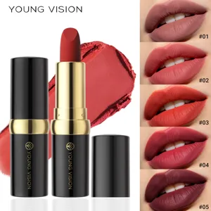 Labial Mate de Terciopelo Impermeable Duradero Suave Pigmentado Nude Rojo Maquillaje de Labios Cosméticos para Mujer