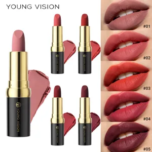 YOUNG VISION set de 5 labiales mate de terciopelo, maquillaje de labios suave duradero.
