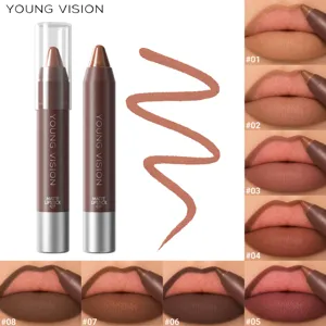 YOUNG VISION Matt Lippenstift Stift 8 Farben Langlebig Wasserdicht Nude Lipliner Make-up