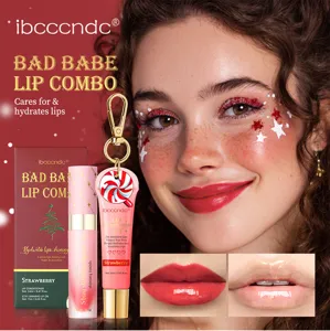 ibcccndc erdbeer lippen kombination set mit nahrhaftem lippenol und conditioner fur glanz.