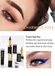 Crayon eyeliner coloré professionnel Julystar, texture gel lisse pour maquillage des yeux durable.