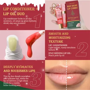 ibcccndc lippenbalsam und lippenöl set, erdbeergeschmack feuchtigkeitsspendender glanz.